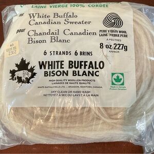 White Buffalo Carded 100% Wool Yarn 6 Strands 8oz. 227g